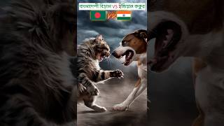 Bangladeshi Cat VS Indian Dog Fighting😱🔥 shorts ytshorts youtubeshorts trendingshorts animals [upl. by Kentiggerma]