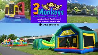 Party Rentals Mechanicsburg PA  3 Monkeys Inflatables  7176507657 [upl. by Finzer928]