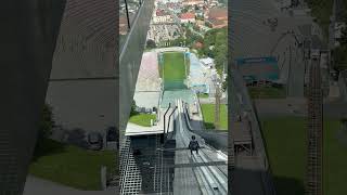 Ski Jumper  practicing at the Bergisel Ski Jump in Innsbruck Austria  September 2023 [upl. by Hege]