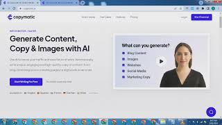 copymatic  WEBSITE AI WRITING GENERATOR [upl. by Oramug]