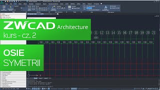 Osie symetrii Kurs ZWCAD Architecture Część 2 [upl. by Dowski368]