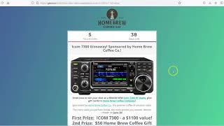 ICOM 7300 Giveaway Sponsored By Home Brew Coffee Co [upl. by Veljkov280]