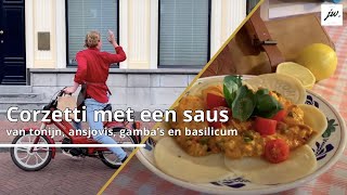 Breek de week 4  Corzetti met een saus van tonijn ansjovis gamba’s en basilicum  Stuco Koken [upl. by Alaric511]