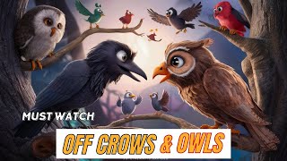 Must watch English Famous story of crow and owl  Moral based story [upl. by Yruoc]