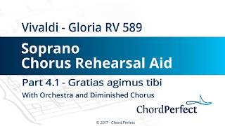 Vivaldis Gloria Part 41  Gratias agimus tibi  Soprano Chorus Rehearsal Aid [upl. by Suissac889]