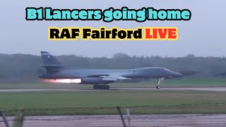 live from RAF Fairford  2 B1B Lancers head back to USA [upl. by Nahraf]