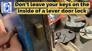 609 How to easily open a mortice lever lock if you leave the keys on the inside of the door [upl. by Yehtomit]