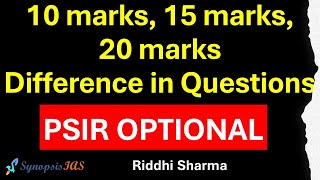 Difference between 10 marks 15 marks and 20 marks Questions PSIR Optional UPSC by Riddhi Sharma [upl. by Proud582]