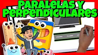 📏 LÍNEAS PARALELAS y PERPENDICULARES para NIÑOS [upl. by Auhoj609]