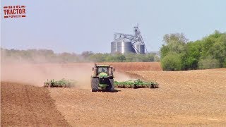 56ft John Deere 2210 Field Cultivator amp John Deere 9620RX Tractor [upl. by Peskoff]