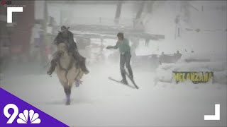 Skiers get pulled by horses in downtown Leadville this weekend [upl. by Michael]