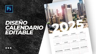 Plantilla Calendario 2025 descargable  Photoshop Tutorial  Wall Calendar [upl. by Prosser428]