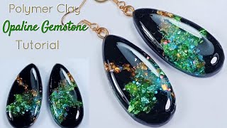 Polymer Clay Black OPALINE Gemstone Tutorial  LoviCraft [upl. by Toney]