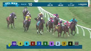 National Road wins race 10 at Del Mar 81323 [upl. by Trahurn]