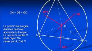 Cercle circonscrit à un triangle  Aire du disque 5ème [upl. by Maag]