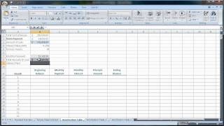 Excel 20072010 Amortization Tables Loan Amounts You Pay Each Monthmov [upl. by Dickey]