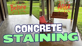 VALSPAR Concrete Staining  EAGLE oilbased sealer  Stained porch [upl. by Buchheim80]