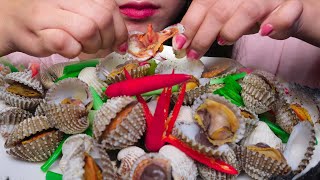 ASMR COCKLES SEAFOOD Stir Fry Blood Clam Eating Sounds Mukbang [upl. by Neumark359]