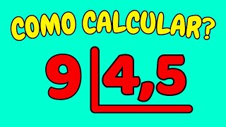 COMO CALCULAR 9 DIVIDIDO POR 45 Dividir 9 por 45 – Divisão com números decimais [upl. by Inoj]