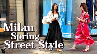 Italian Street Style Fashion  Iconic Fashionable MidSpring Outfit amp Stylish Looks  Sidewalk Milan [upl. by Cesaro877]