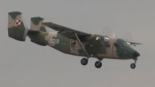 Polish Air Force PZL M28 Skytruck  M28B Bryza Landing and takeoff  Piknik lotniczy Świdwin 2015 [upl. by Analrahc]