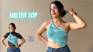 HALTER TOP TEJIDO A CROCHET [upl. by Cower]