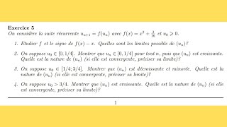 TD N°1 analyse 1 exercice 5 S1 TD ibn tofail  SMPC SMIA ENSA MIPC MIP [upl. by Idac]