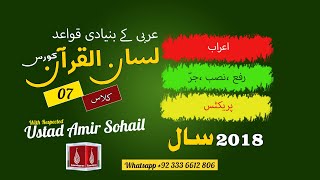 07Lecture LisanulQuran2018Part1 By Amir Sohail Revision اعراب، رفع، نصب اور جر [upl. by Nohsauq]