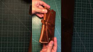 Our making Handmade Leather Flap wallet  WAXED PULLUP LEATHER FLAP WALLET  free pdf pattern [upl. by Dibb244]