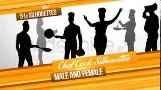 Chef Cook Male amp Female Silhouettes  Total 51 Quicktime Silhouettes [upl. by Wilkins]