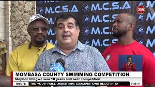 Mombasa County Swimming I Stephen Ndegwa sets new record [upl. by Esiom]