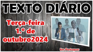 🟠 Texto diário de hoje em português ✅ Terçafeira 1º de outubro 2024 [upl. by Blim]