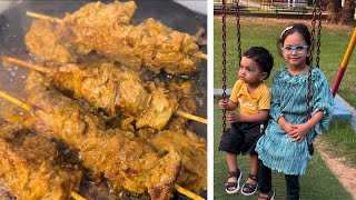 Tawa Boti kabab😋Bachchon ko park le kar gaeFun at parksabaafreen3613 [upl. by Lesna437]