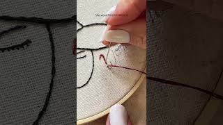 Embroidering letters with back split stitch  Embroidery Stitch Tutorial embroiderystitches [upl. by Neerihs]