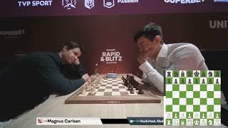 Magnus Carlsen vs Nodirbek Abdusattorov  Blitz Chess 2024 [upl. by Iruyas]