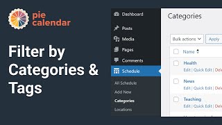 WordPress Calendar Filtering by Taxonomy  Pie Calendar Tutorial [upl. by Ddej]