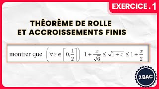 Exercices Corrigés  Dérivabilité  Théorème de Rolle et Accroissement Finis  2 BAC SM  EX 1 [upl. by Mehetabel]