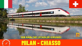 Cab Ride Milan  Como  Chiasso Italy  Switzerland train drivers view in 4K [upl. by Romona]