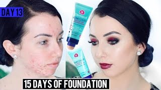 DERMACOL ACNECOVER FOUNDATION AcneFair Skin First Impression Review amp Demo 15 DAYS OF FOUNDATION [upl. by Curren]