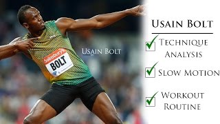 Usain Bolt Workout Routine amp Technique Analysis  Slow Motion HD [upl. by Anaylil]