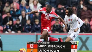 MIDDLESBROUGH 51 LUTON TOWNALL GOALS amp HIGHLIGHTS AS BORO TEARS LUTON APART [upl. by Eisak699]