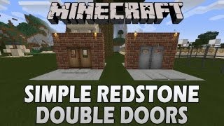 Minecraft Tutorial Simple Redstone Double Doors [upl. by Oicnedif]