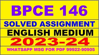 bpce 146 solved assignment 202324  bpce 146 solved assignment in english 2024  bpce 146 2024 [upl. by Tilden]