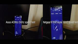 Asus AC86U vs Netgear R7800 5Ghz Wifi Speed Test [upl. by Zebulon193]