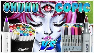 Ohuhu Brush Markers vs Copic Ciao Markers  Marker Review [upl. by Lebar]