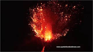 Krakatau volcano Erupting by night 2018  20min spectacular 4K video [upl. by Nordek645]