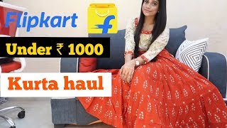 FLIPKART UNDER ₹ 1000 KURTA HAUL  Sana K [upl. by Gorton]