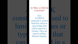 Q25What is check constraint by saikumarValaboju [upl. by Budd]