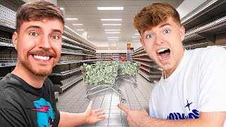 Mit MRBEAST einen Supermarkt LEER kaufen😳 500k ausgegeben [upl. by Aelat963]