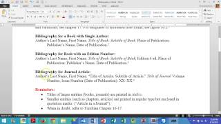 Creating a Bibliography in Word [upl. by Selrhc]